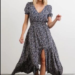 Hayden blue floral high low dress size L